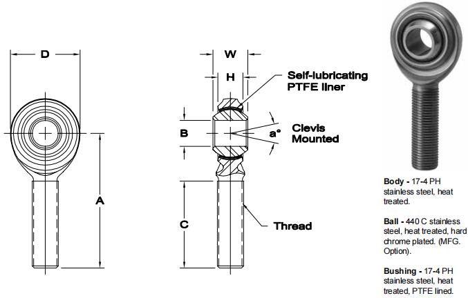 AURORACB-8ET關(guān)節(jié)軸承圖紙