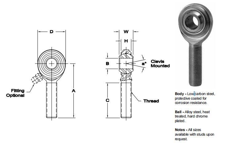 AURORACB-6關(guān)節(jié)軸承圖紙