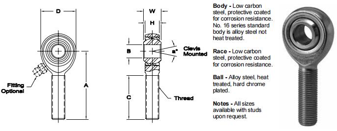 AURORAMM-7關(guān)節(jié)軸承圖紙
