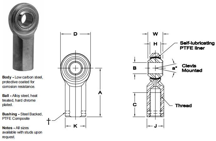 AURORAVCW-12關(guān)節(jié)軸承圖紙